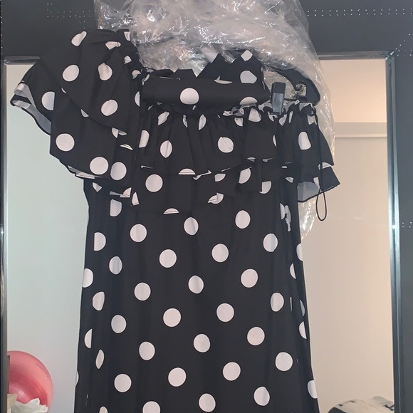 Caroline constas Rhea polka dot one shoulder gown - Picture 4 of 11